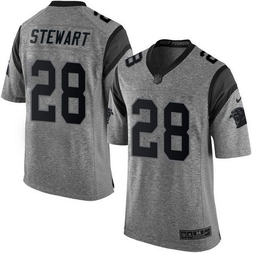 Nike Panthers #28 Jonathan Stewart Gray Men's Stitched NFL Limited Gridiron Gray Jersey